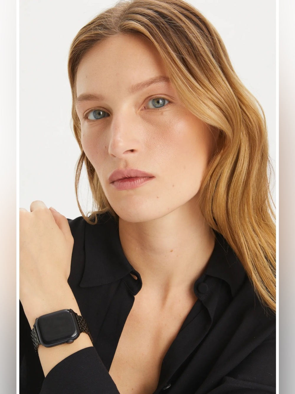 🖤 Tory Burch Eleanor Black Stainless Steel Watch Band for Apple Watch Bracelet - Picture 13 of 13